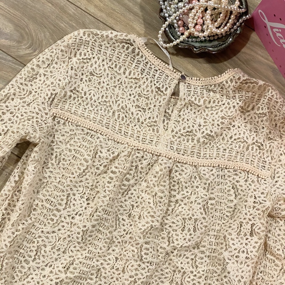RACHAEL Rachael Roy Cream Lace Long Sleeve Blouse - Picture 5 of 13